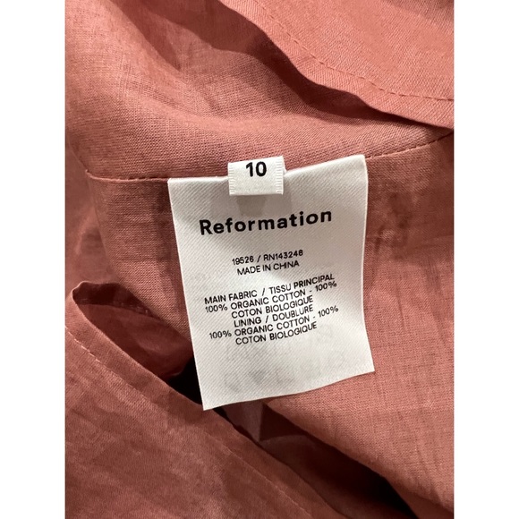 NEW Reformation Dunes Puff Sleeve Dress in Praline - Picture 7 of 8